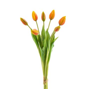 Bouquet di tulipani finti LONA, verde-arancione scuro, 45cm, Ø20cm