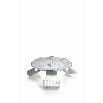 Portacandela in metallo RAQUEL con punta, per candele Ø5-6cm, bianco-argento, Ø10cm
