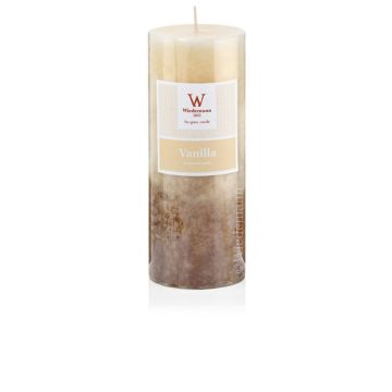 Candela profumata rustica ASTRID, Elegant Vanilla, crema, 13cm, Ø6,8cm, 60h
