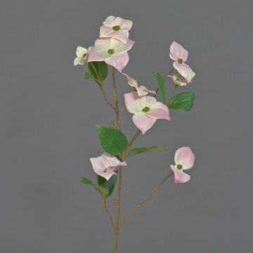 Ramo tessile di corniolo giapponese KOHANA, fiorito, rosa, 70cm