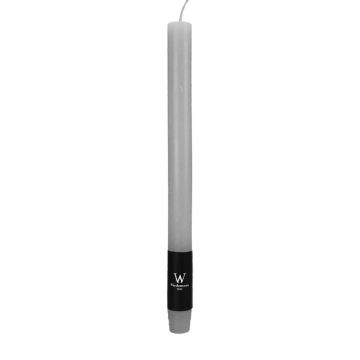 Candela lunga AURORA, grigio chiaro, 27cm, Ø2,2cm, 10h - Made in Germany