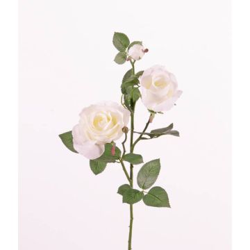 Ramo di rose finte ARIANE, bianco, 75cm, Ø7-10cm