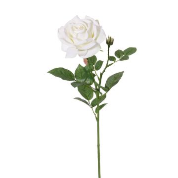 Rosa di plastica JANINE, bianca, 70cm, Ø12cm