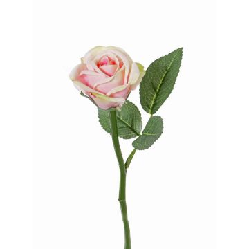 Rosa artificiale GABI, rosa-verde, 25cm, Ø5cm