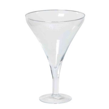 Bicchiere da cocktail / Martini SACHA OCEAN su piede, imbuto/rotondo, trasparente, 24,5 cm, Ø17cm