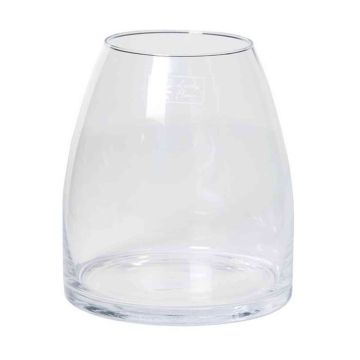 Portacandele in vetro LEILA, cono/rotondo, trasparente, 20cm, Ø11,5cm/Ø18cm
