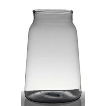 Lanterna in vetro QUINN EARTH, riciclato, trasparente-verde, 35cm, Ø24cm