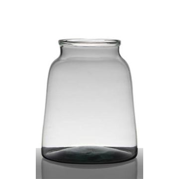 Lanterna in vetro QUINN EARTH, riciclato, trasparente-verde, 23cm, Ø19cm