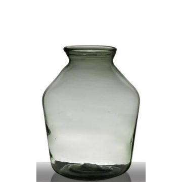 Vaso di vetro QUINN EARTH, riciclato, trasparente-verde, 37,5cm, Ø29cm
