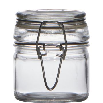 Mini barattolo per conserve / Vaso per spezie POPPY con coperchio, cilindro/rotondo, trasparente, 7cm, Ø6cm