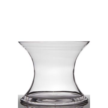 Vaso da fiori in vetro LIZ, clessidra/rotondo, trasparente, 24cm, Ø29cm
