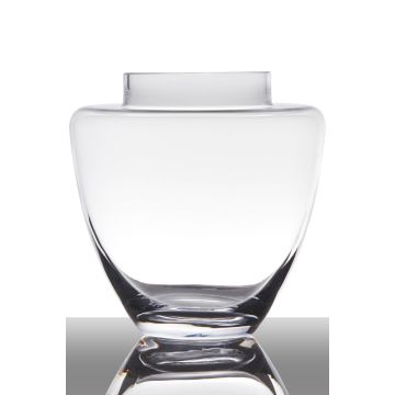 Vaso da fiori in vetro LACEY, imbuto/rotondo, trasparente, 19cm, Ø19cm