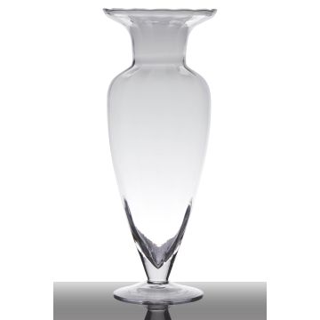 Vaso da pavimento in vetro KENDRA su piede, imbuto/rotondo, trasparente, 32cm, Ø12,5cm