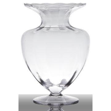 Vaso da pavimento in vetro KENDRA su piede, imbuto/rotondo, trasparente, 33cm, Ø23,5cm