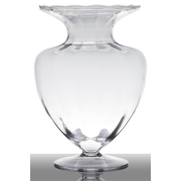 Vaso da pavimento in vetro KENDRA su piede, imbuto/rotondo, trasparente, 42 cm, Ø32 cm