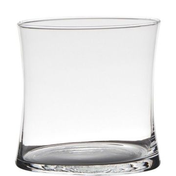 Portacandela da tavolo DENNY, clessidra/rotondo, trasparente, 15 cm, Ø15 cm