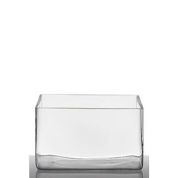 Portacandela da tavolo MIRJA, cuboide/rettangolare, trasparente, 25x10x15cm