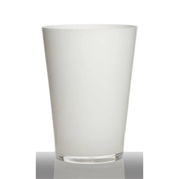 Vaso da pavimento in vetro ANNA EARTH, imbuto/rotondo, bianco, 30 cm, Ø22 cm