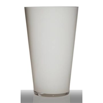 Vaso da pavimento in vetro ANNA EARTH, imbuto/rotondo, bianco, 40 cm, Ø25 cm