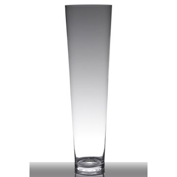 Vaso da pavimento in vetro CHELLY, imbuto/rotondo, trasparente, 90 cm, Ø25 cm