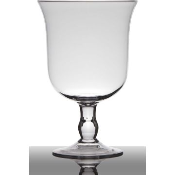 Vaso da fiori in vetro NOELLE su piede, imbuto/rotondo, trasparente, 24cm, Ø15,5cm