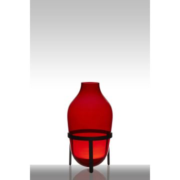 Vaso da pavimento in vetro CAMILO su piede, imbuto/rotondo, rosso, 39cm, Ø19cm