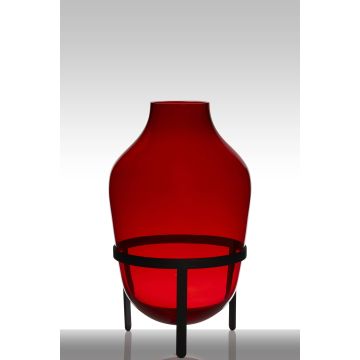 Vaso da pavimento in vetro CAMILO su piede, imbuto/rotondo, rosso, 50cm, Ø29cm