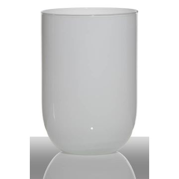 Vaso da fiori in vetro MARISA, cilindro/rotondo, bianco, 20 cm, Ø14 cm