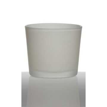 Vetro per candele ALENA FROST, cilindro/rotondo, bianco effetto opaco, 9 cm, Ø10 cm