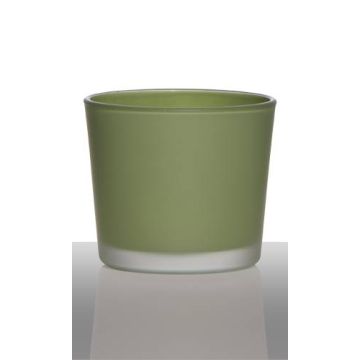 Vetro per candele ALENA FROST, cilindro/rotondo, verde erba effetto opaco, 9 cm, Ø10 cm