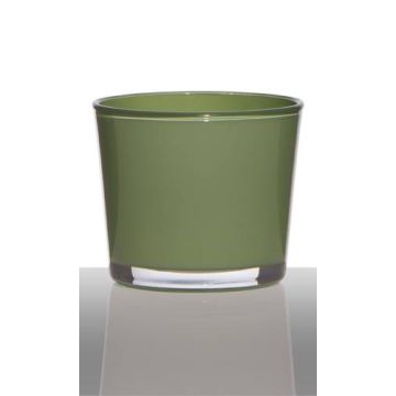Vetro per candele ALENA, cilindro/rotondo, verde erba, 9 cm, Ø10 cm