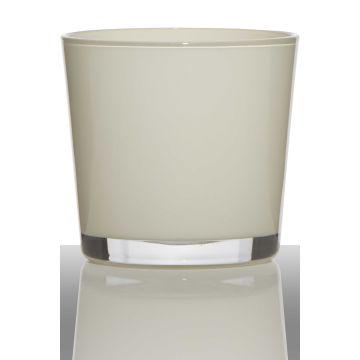 Vaso da fiori ALENA, cilindro/rotondo, crema, 16cm, Ø17cm