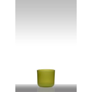 Vetro per candele NICK, cilindro/rotondo, verde chiaro, 13 cm, Ø14 cm