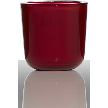 Vetro per candele NICK, cilindro/rotondo, rosso, 7,5 cm, Ø7,5 cm