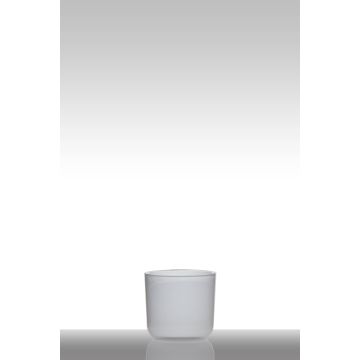 Vetro per candele NICK, cilindro/rotondo, bianco, 13 cm, Ø14 cm