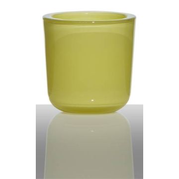 Portacandela NICK, cilindro/rotondo, giallo-verde, 7,5 cm, Ø7,5 cm