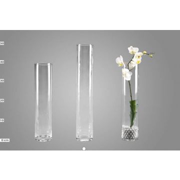 Vaso da fiori SANYA EARTH, cilindro/rotondo, trasparente, 50 cm, Ø9 cm