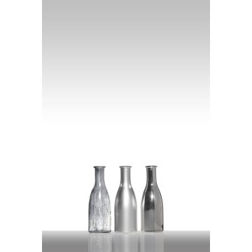 Set di 3 bottiglie ANYA, argento, 20x6,5x18,5cm