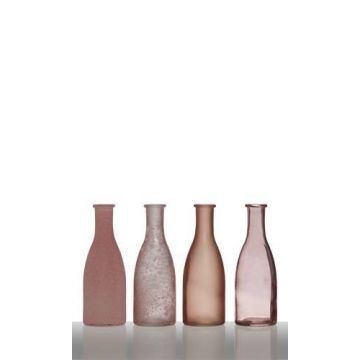 Set di 4 bottiglie ANYA, cono/rotondo, rosa, 26,5x6x18cm