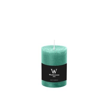 Candela a colonna / Candela di cera AURORA, verde menta, 10cm, Ø6,8cm, 42h - Made in Germany