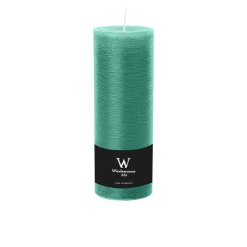 Candela a colonna / Candela di cera AURORA, verde menta, 19cm, Ø6,8cm, 85h - Made in Germany