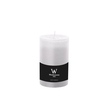 Candela a colonna / Candela di cera AURORA, bianco, 13cm, Ø7,8cm, 63h - Made in Germany