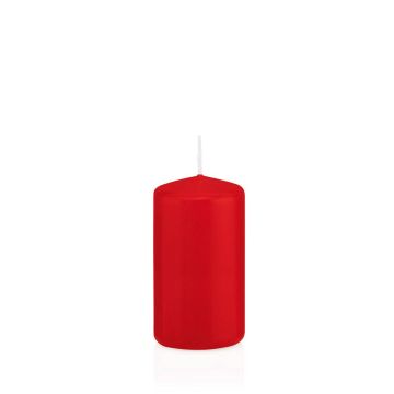 Candela votiva / Candela a colonna MAEVA, rosso, 12cm, Ø6cm, 40h - Made in Germany