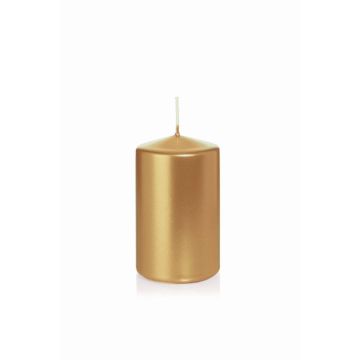 Candela di Natale / Candela a colonna ROSELLA, oro, 10cm, Ø6cm, 33h - Made in Germany