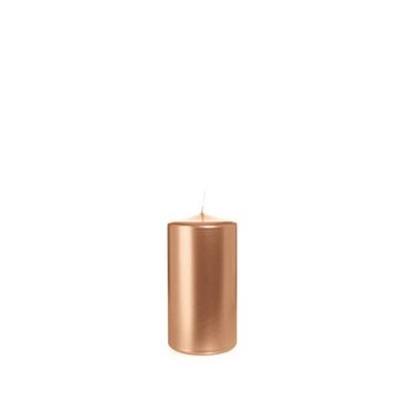 Candela di Natale / Candela a colonna ROSELLA, rosa oro, 15cm, Ø8cm, 69h - Made in Germany