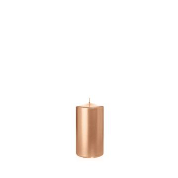 Candela di Natale / Candela a colonna ROSELLA, rosa oro, 13cm, Ø7cm, 52h - Made in Germany