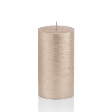 Block di candele / Candela di Natale MATHILDA, rosa oro, 9cm, Ø5,8cm, 33h - Made in Germany