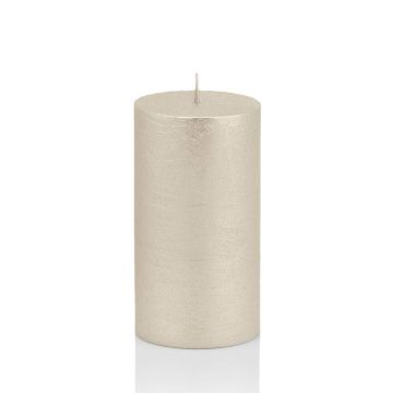 Block di candele / Candela di Natale MATHILDA, argento, 12cm, Ø5,8cm, 45h - Made in Germany
