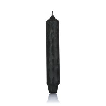 Candela per la casa / Candela lunga ANASTASIA, effetto ghiacciato, nero, 16,4cm, Ø2,8cm, 6h - Made in Germany