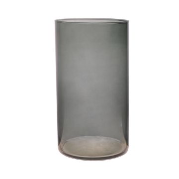 Vaso cilindrico in vetro SANYA EARTH, grigio scuro-trasparente, 30 cm, Ø16 cm